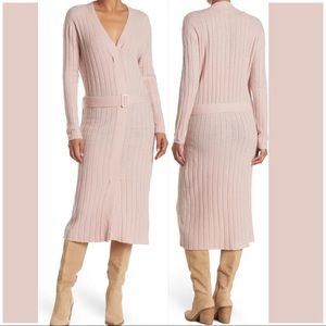🎁SALE‼️🆕 STITCHDROP Tied To You Belted Midi Sweater Dress pink